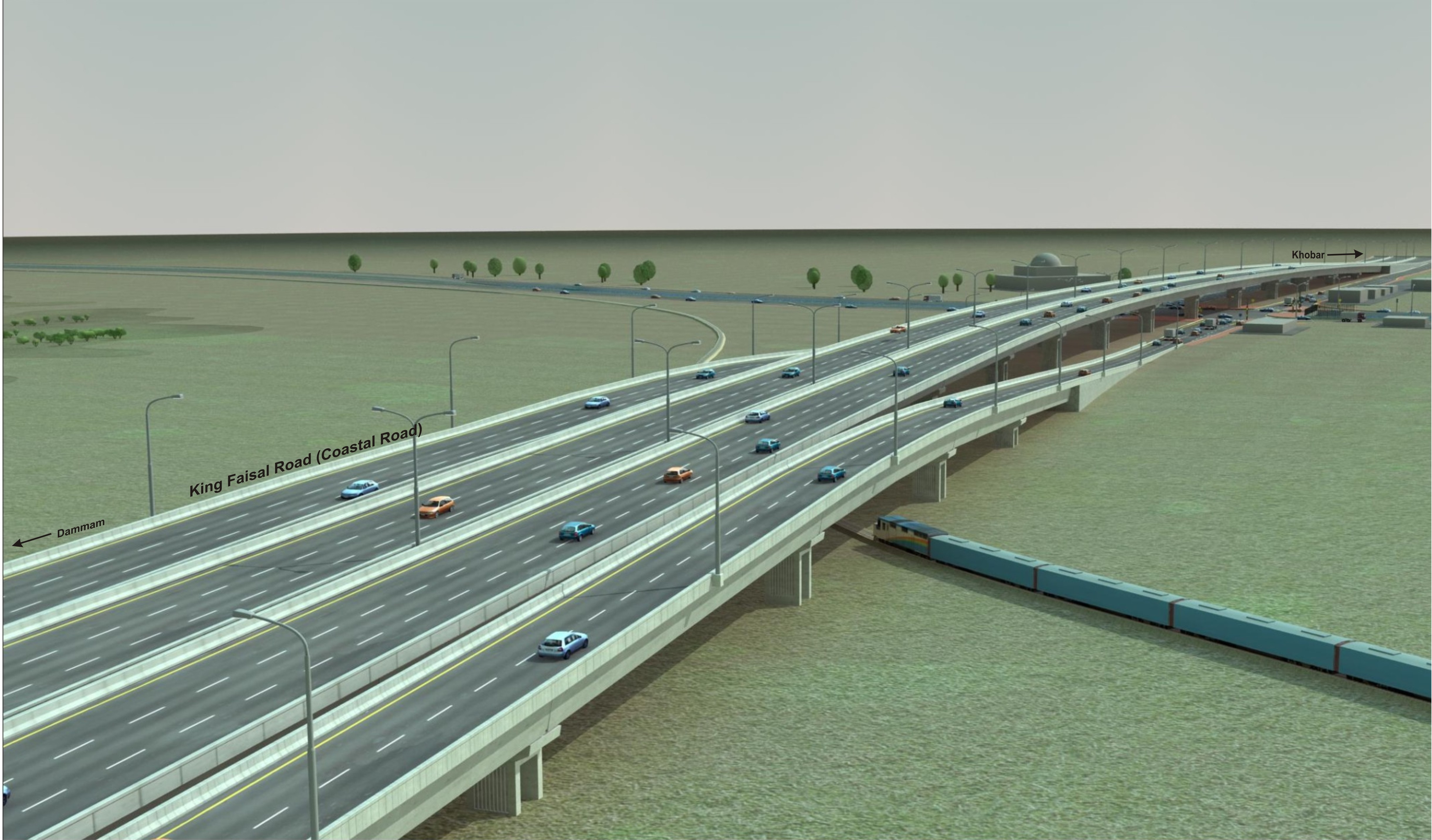 مشروع إنشاء جسر علوي عند التقاطع بين طريق الملك فيصل (الطريق الساحلي) وطريق الملك عبدالعزيز (طريق ميناء الملك عبد العزيز) 